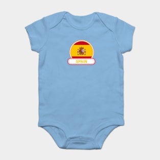 Spain Country Badge - Spain Flag Baby Bodysuit